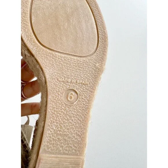 J CREW Corsica Gold Metallic Leather Platform Espadrilles Wedge Sandals, Size 6 - Picture 13 of 16